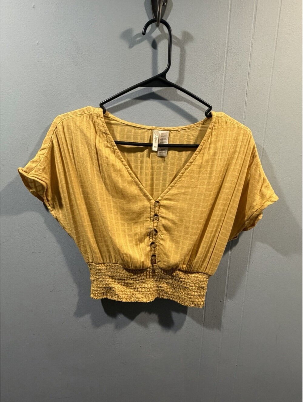 Womens Japna Short Sleeves Top Size XS Mustard Color